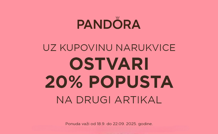 Pandora – 20% popusta na drugi artikl uz kupovinu narukvice
