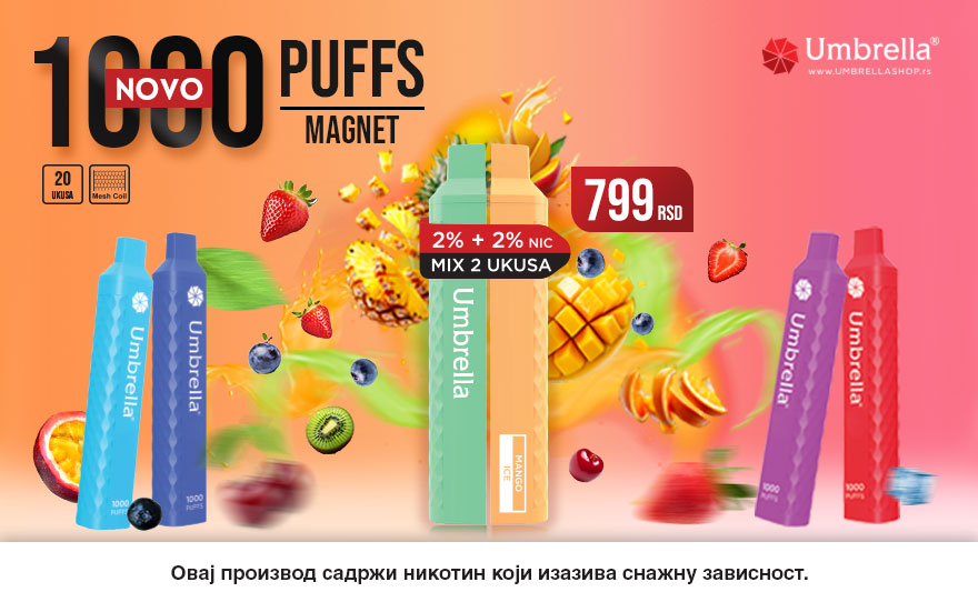NOVO – Umbrella 1000 PUFFS MAGNET