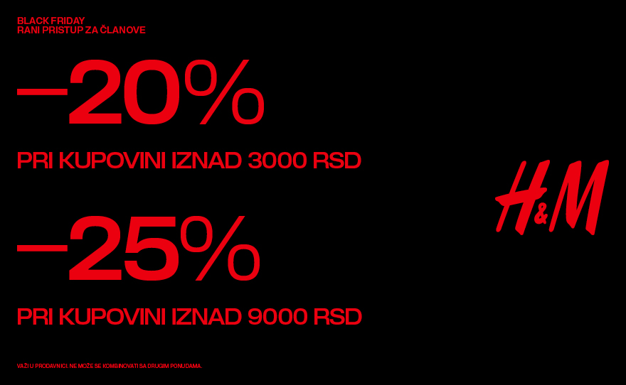 Rani Black Friday za H&M članove