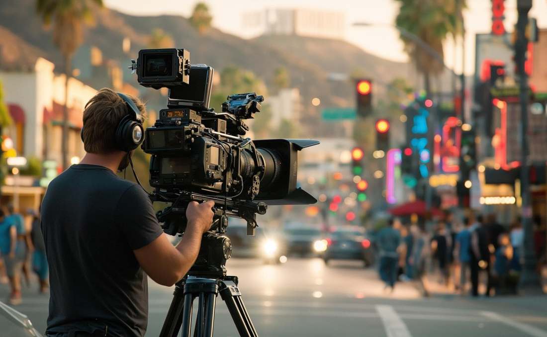 Snimanje filma i kamreman.